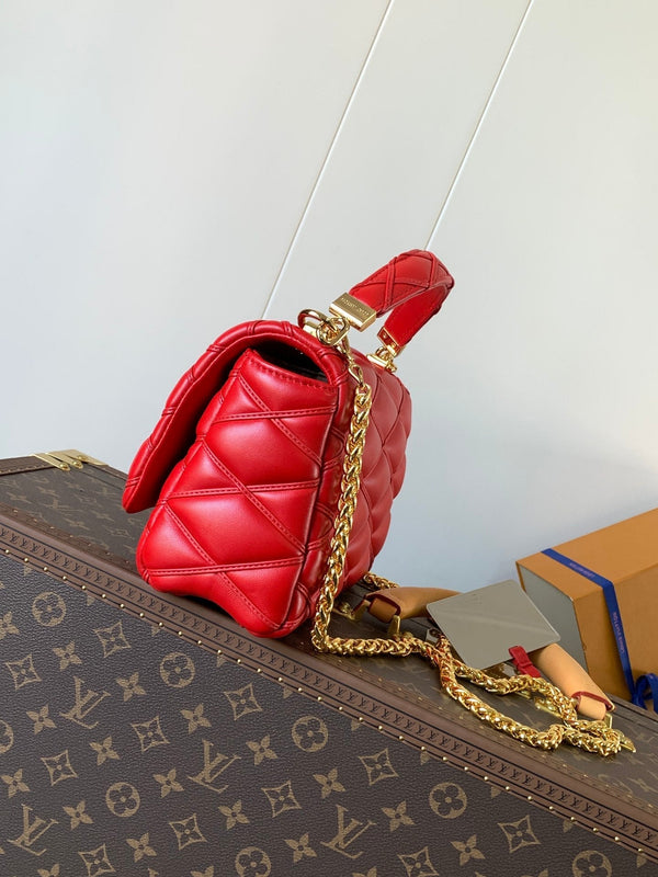 LV GO-14 MM 23cm Red Lambskin GHW
