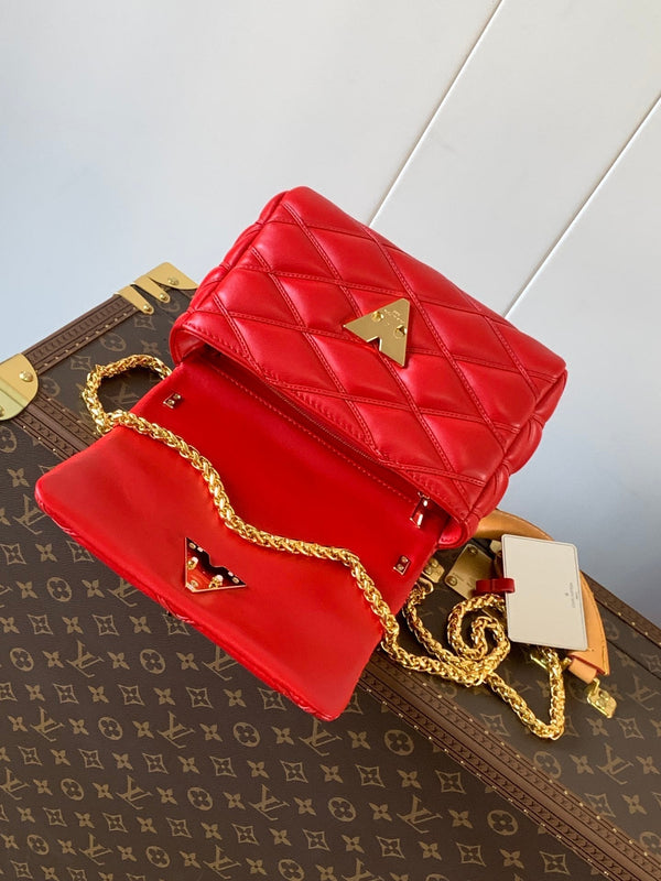 LV GO-14 MM 23cm Red Lambskin GHW