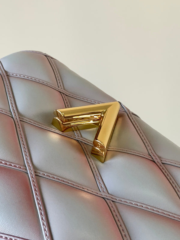 LV GO-14 MM 23cm Mix Pink Blue Lambskin GHW