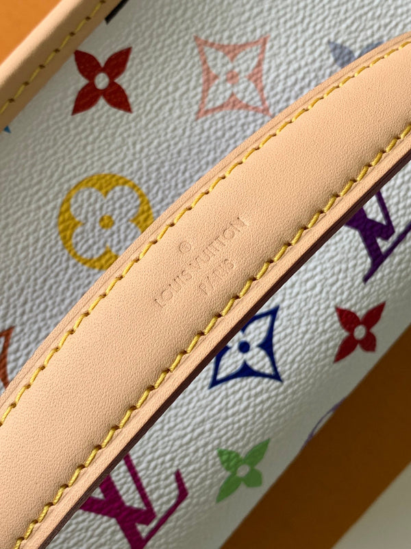 LV Nano Diane 19cm White Beige Monogram Canvas Cowhide