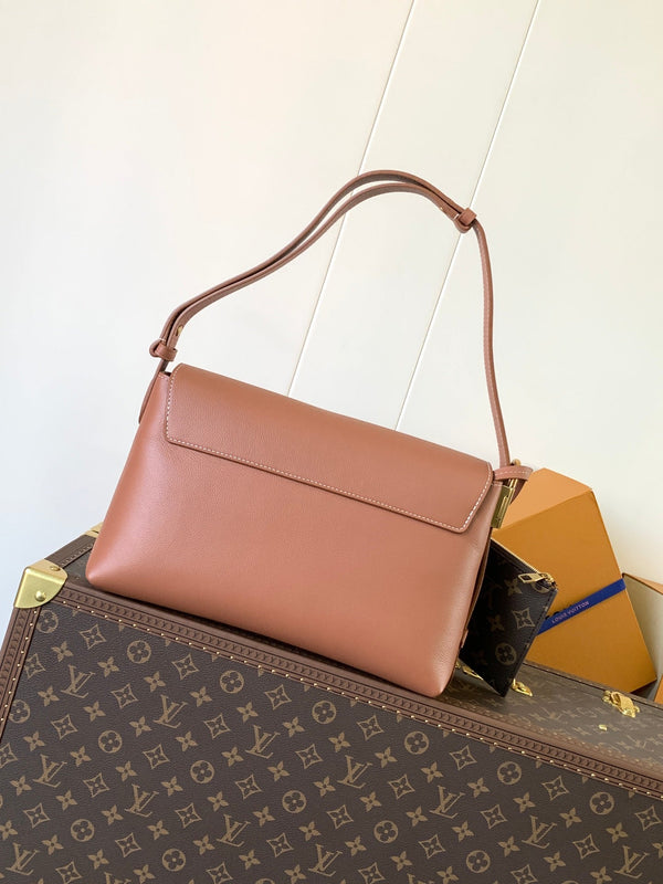 LV Low Key Messenger 30cm Cognac Brown Calfskin GHW