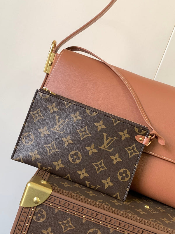 LV Low Key Messenger 30cm Cognac Brown Calfskin GHW