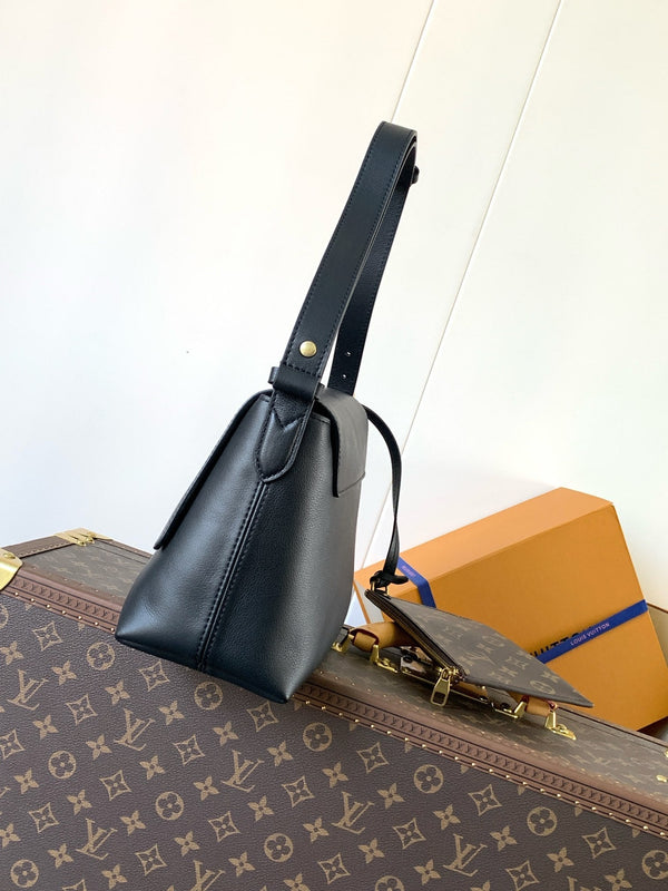 LV Low Key Messenger 30cm Black Calfskin GHW