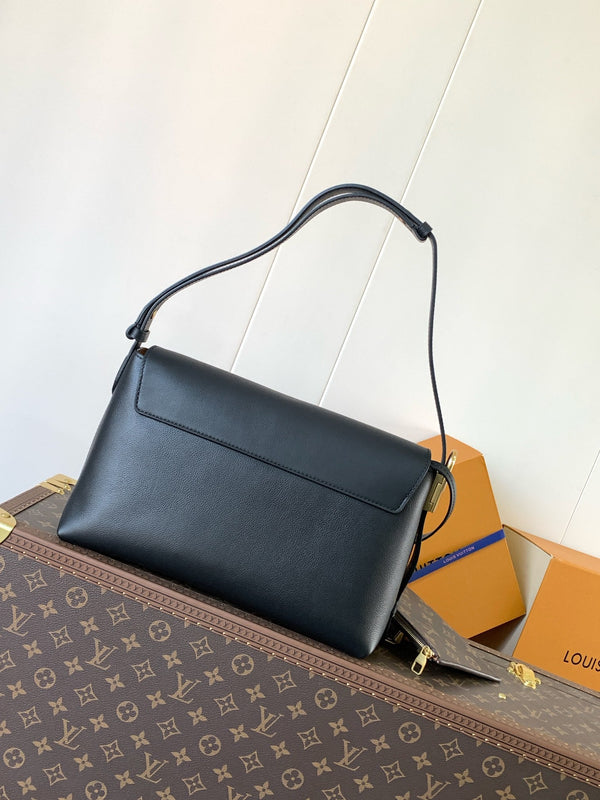 LV Low Key Messenger 30cm Black Calfskin GHW