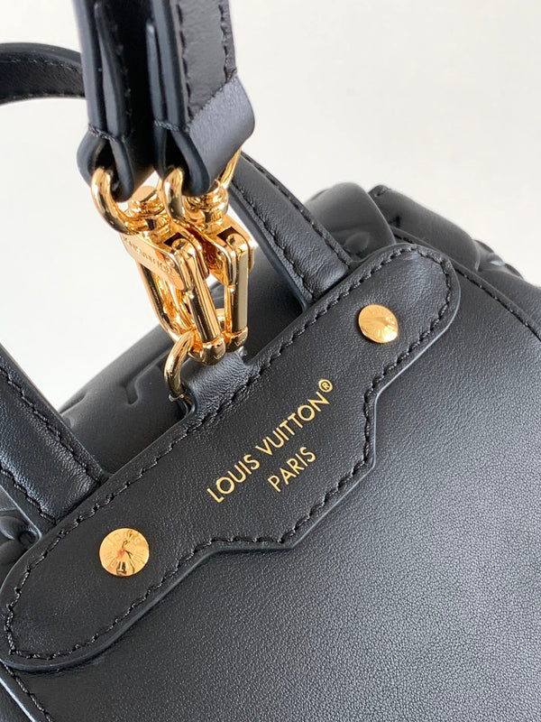 LV Coussin 26cm Backpack Black Gold Leather 252649