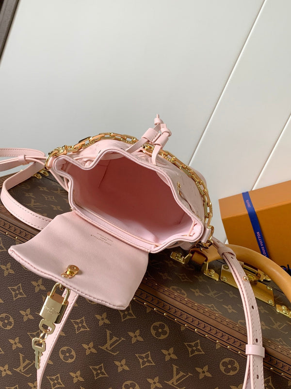 LV Coussin 20cm Backpack Pink Gold Leather 252653