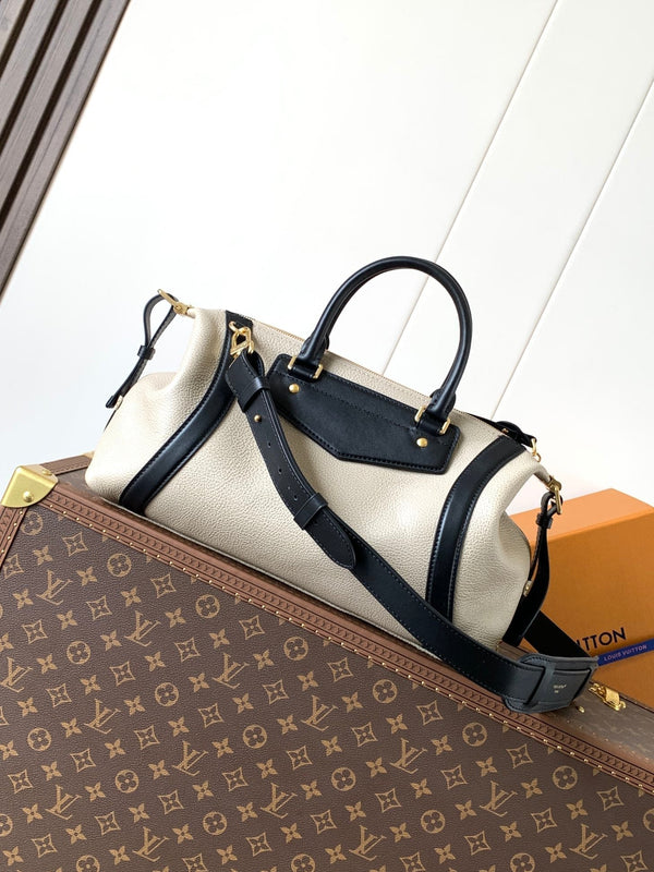 LV Nano LV Biker 38cm Black Beige Sheepskin & Cowhide Metal