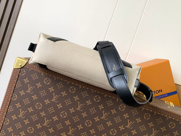 LV Nano LV Biker 30cm Black Beige Sheepskin & Cowhide Metal