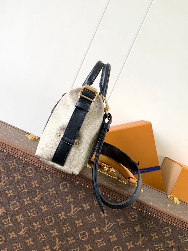 LV Nano LV Biker 30cm Black Beige Sheepskin & Cowhide Metal