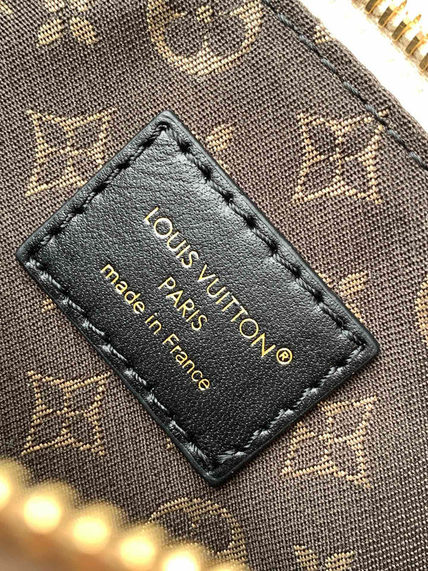 LV Nano LV Biker 23cm Black Beige Sheepskin & Cowhide Metal