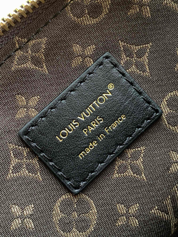 LV Nano LV Biker 30cm Nero Grigio Chiaro Pelle di Pecora e Pelle di Vacchetta Metallo