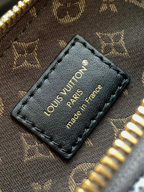 LV Nano LV Biker 23cm Nero Grigio Chiaro Pelle di Pecora e Pelle di Vacchetta Metallo