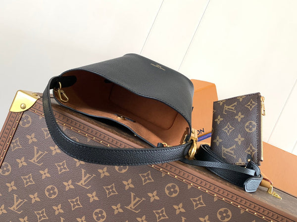 LV Low Key All In BB 16cm Pelle di vacchetta nera GHW