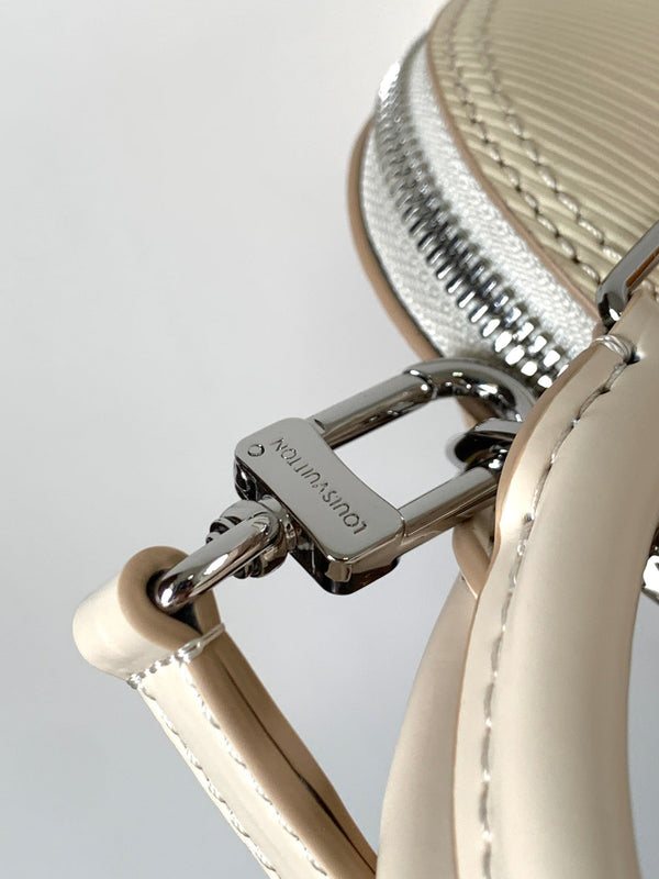 LV Alma BB Handbag 18cm White Epi Cowhide Metal HW