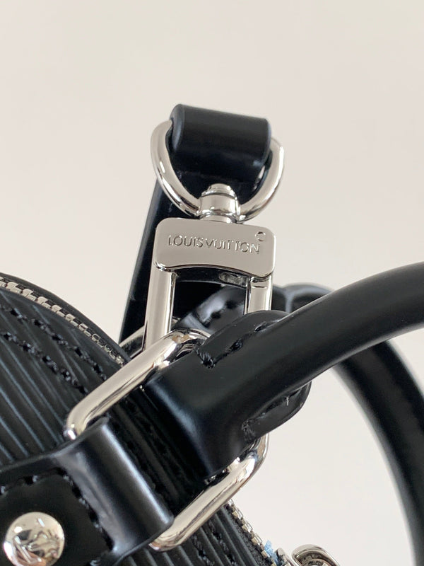 LV Alma BB Handbag 18cm Black Epi Cowhide Metal HW