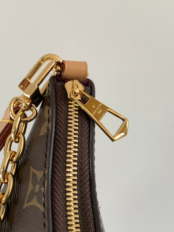 LV Nano Boulogne 19cm Brown Monogram Canvas & Cowhide GHW