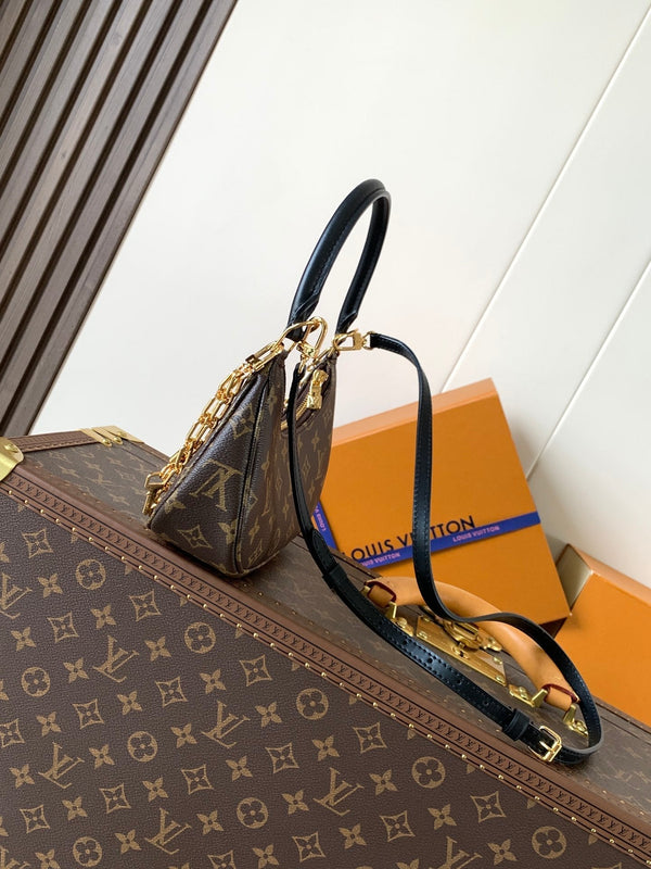 LV Catchy PM 24cm Brown Monogram Canvas & Cowhide