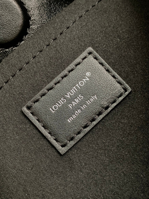 LV Off Duty Backpack 24cm Black Lambskin Sliver HW