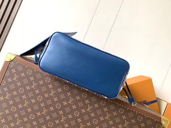 LV Neverfull Bag 31cm Blue Monogram Canvas