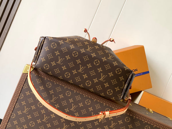 LV Odyssee MM 36cm Brown Beige Monogram Canvas & Cowhide