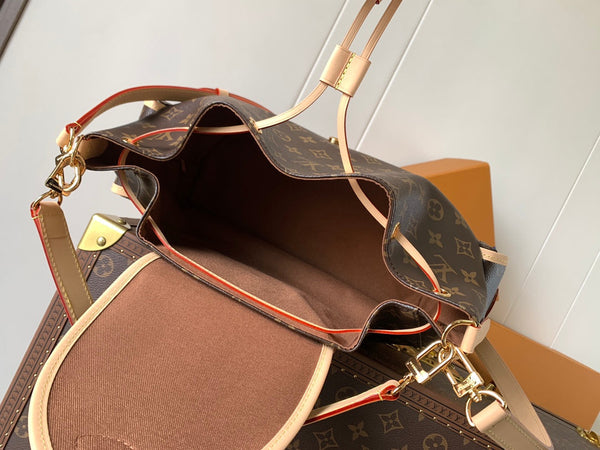 LV Odyssee MM 36cm Brown Beige Monogram Canvas & Cowhide