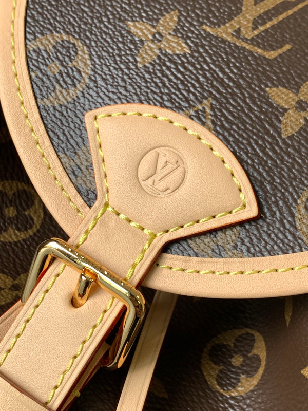 LV Odyssee MM 36cm Brown Beige Monogram Canvas & Cowhide