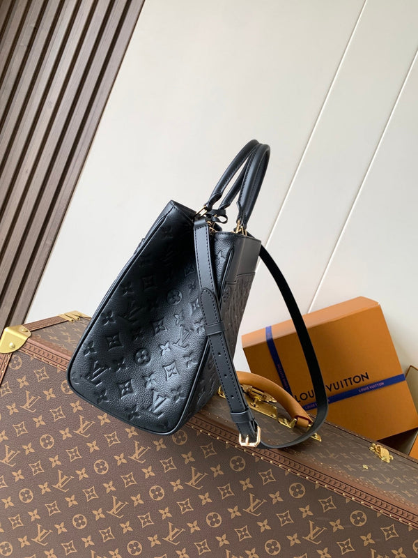 LV City Avenue PM 38.5cm Black Monogram Embossed Shadow Cowhide