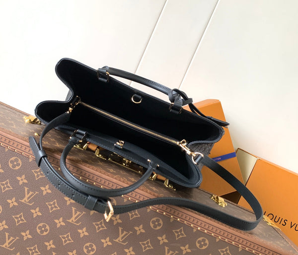 LV City Avenue PM 38.5cm Black Monogram Embossed Shadow Cowhide