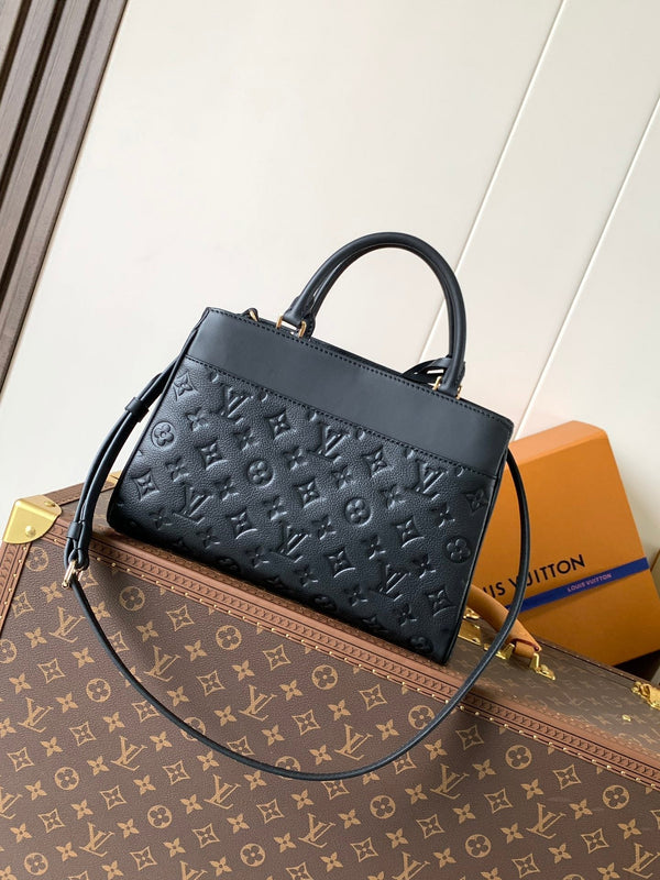 LV City Avenue PM 30cm Black Monogram Embossed Shadow Cowhide