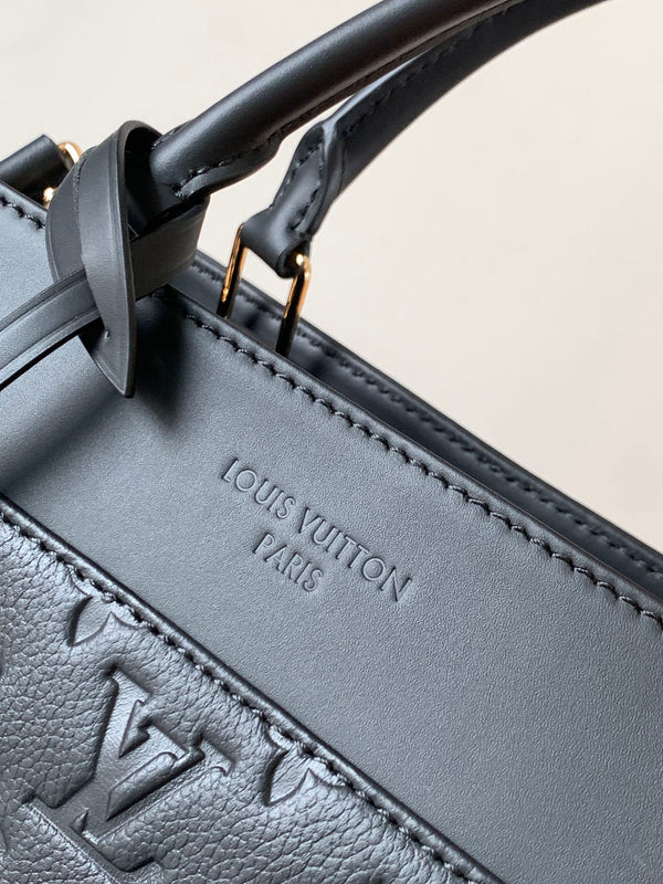 LV City Avenue PM 30cm Black Monogram Embossed Shadow Cowhide