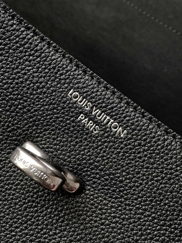 LV Steamer 30 Black Suede Leather