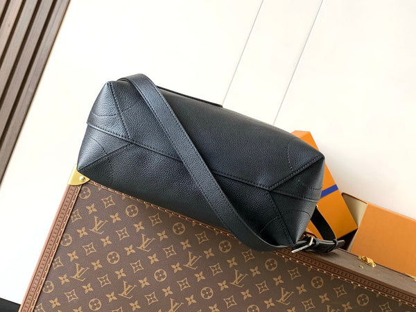 LV Steamer 30 Black Suede Leather