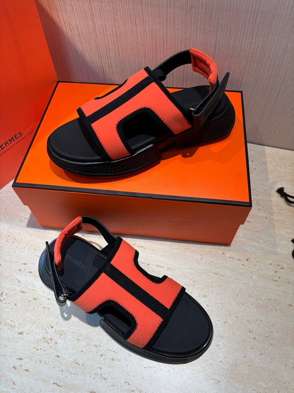 HM Men's Gate Sandal Red Suede Calfskin 655427