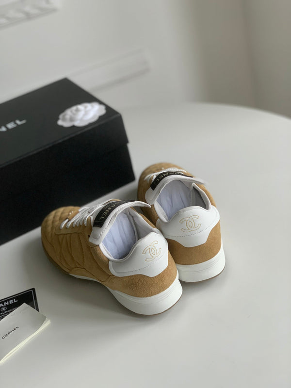 CC Sneaker In Brown Suede Quilted 143548