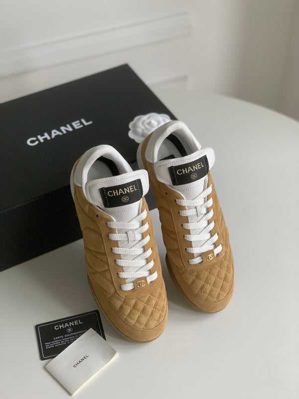 CC Sneaker In Brown Suede Quilted 143548