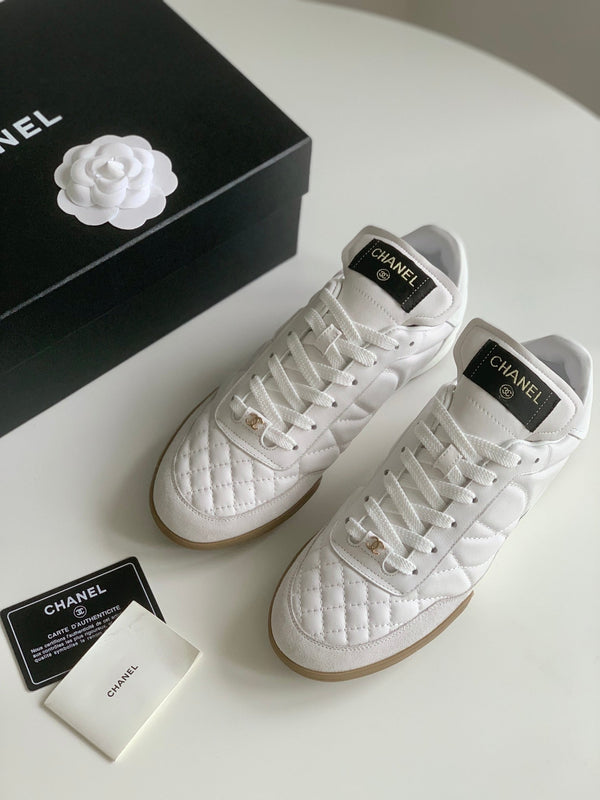 CC Sneaker In White Lambskin Quilted 143554