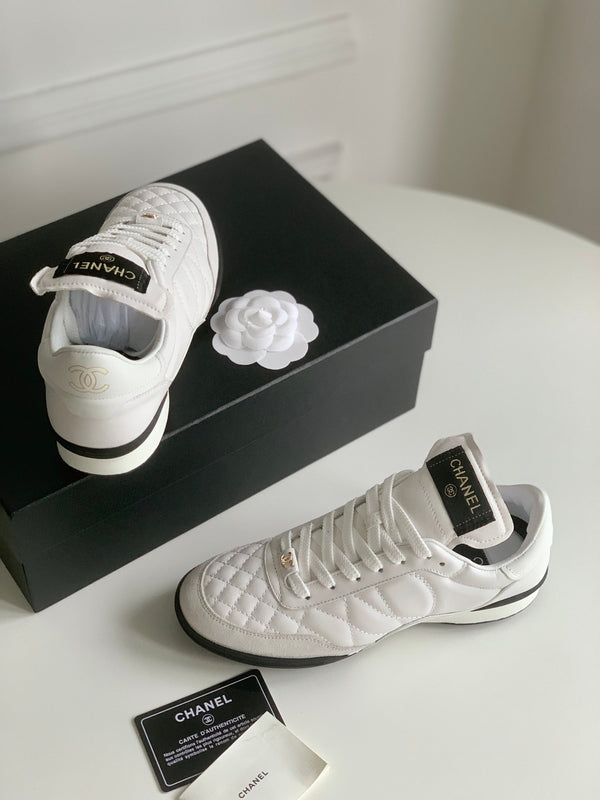 CC Sneaker In White Lambskin Quilted 143556
