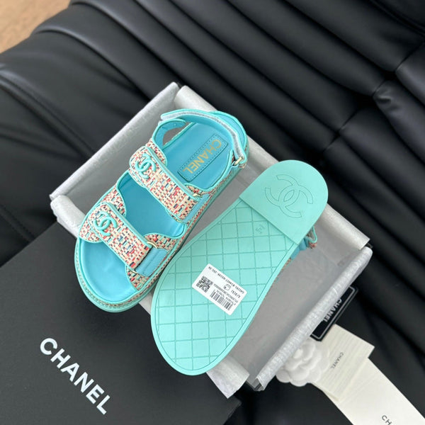 Dad Sandals Sheepskin Azure Blue