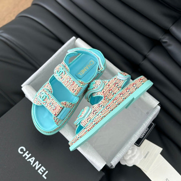 Dad Sandals Sheepskin Azure Blue