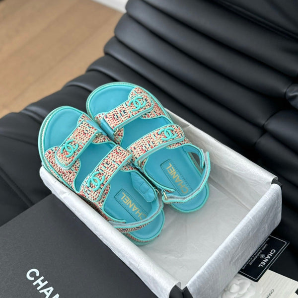 Dad Sandals Sheepskin Azure Blue