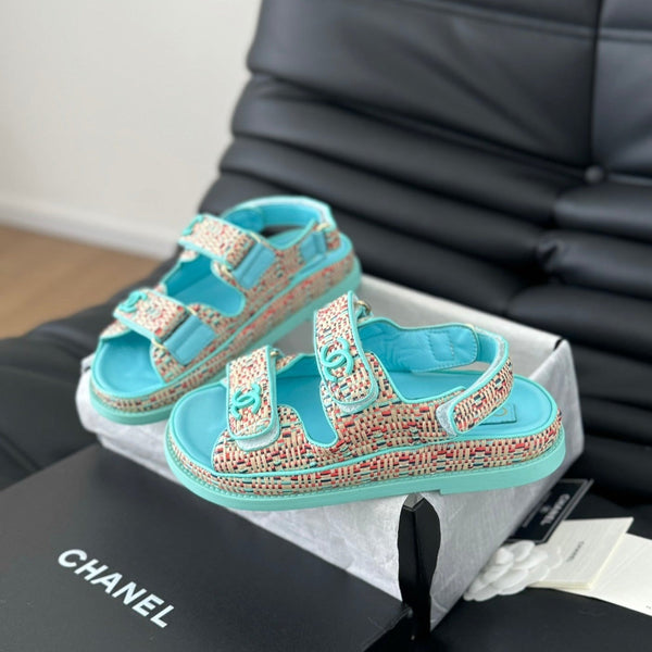 Dad Sandals Sheepskin Azure Blue