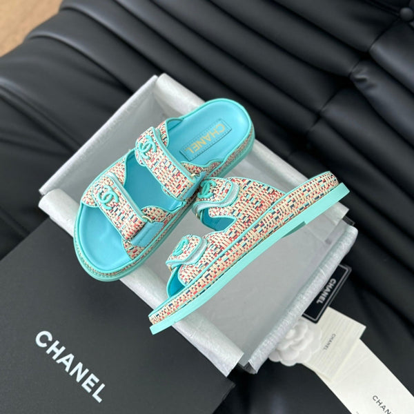 Mule Sandals Sheepskin Azure Blue