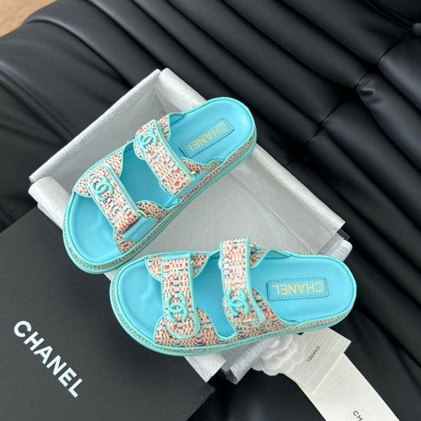 Mule Sandals Sheepskin Azure Blue