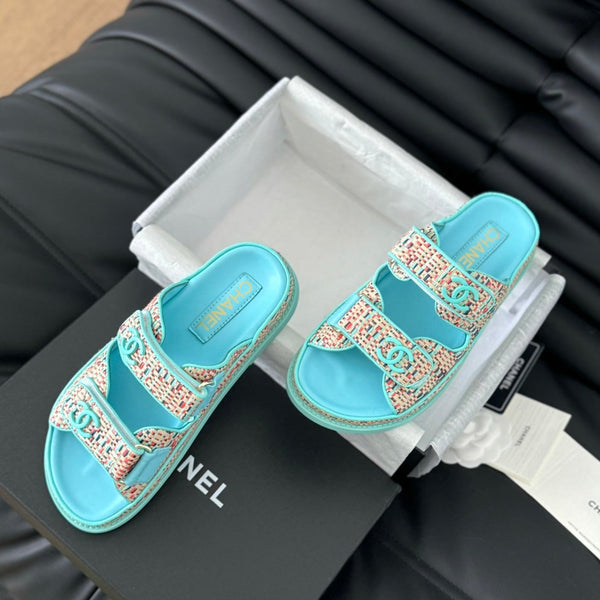 Mule Sandals Sheepskin Azure Blue