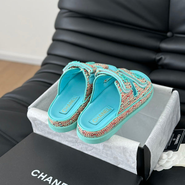 Mule Sandals Sheepskin Azure Blue