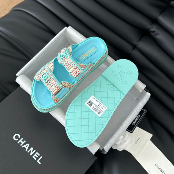 Mule Sandals Sheepskin Azure Blue