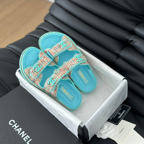 Mule Sandals Sheepskin Azure Blue