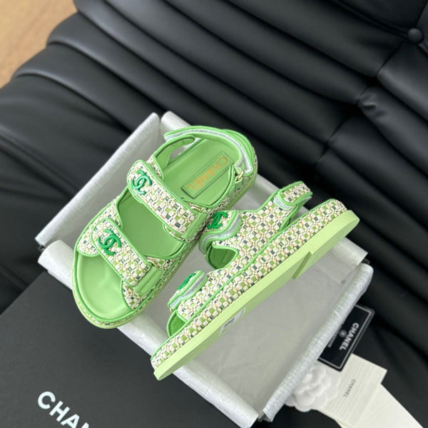 Dad Sandals Sheepskin Light Green