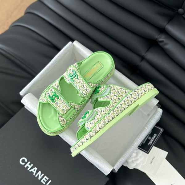 Mule Sandals Sheepskin Light Green