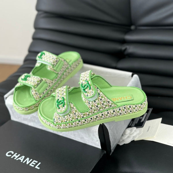 Mule Sandals Sheepskin Light Green